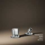 Occasion® Deck-mount handshower holder and two-way diverter valve