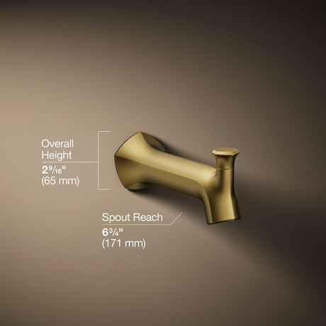 Occasion® Wall-mount bath spout with Straight design and diverter