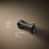 Occasion® Wall-mount bath spout with Straight design and diverter
