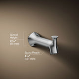 Occasion® Wall-mount bath spout with Straight design and diverter