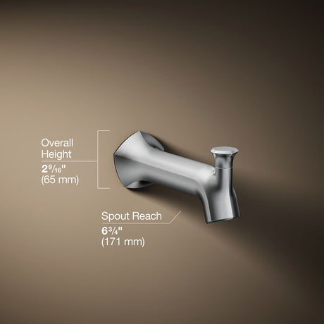 Occasion® Wall-mount bath spout with Straight design and diverter
