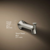 Occasion® Wall-mount bath spout with Straight design and diverter