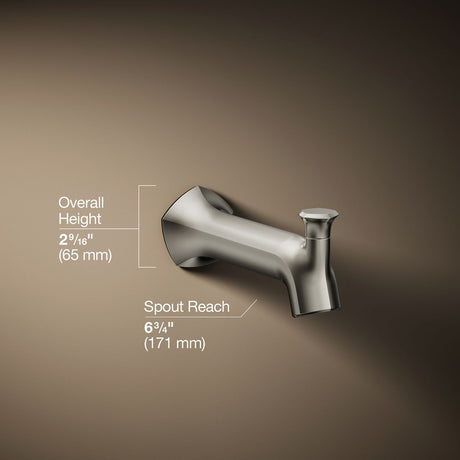 Occasion® Wall-mount bath spout with Straight design and diverter