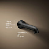 Occasion® Wall-mount bath spout with Straight design, 8"