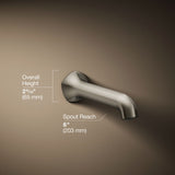 Occasion® Wall-mount bath spout with Straight design, 8"