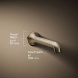 Occasion® Wall-mount bath spout with Straight design, 8"