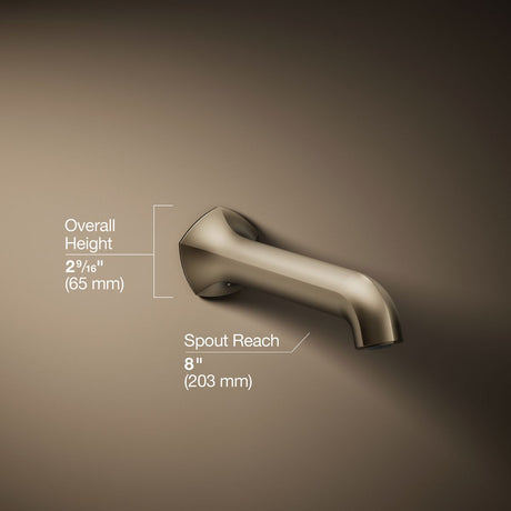 Occasion® Wall-mount bath spout with Straight design, 8"