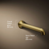 Occasion® Wall-mount bath spout with Straight design, 12"