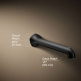 Occasion® Wall-mount bath spout with Straight design, 12"