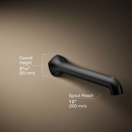Occasion® Wall-mount bath spout with Straight design, 12"