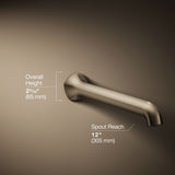 Occasion® Wall-mount bath spout with Straight design, 12"