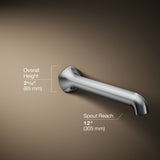 Occasion® Wall-mount bath spout with Straight design, 12"