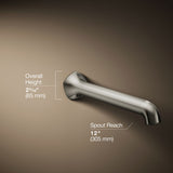 Occasion® Wall-mount bath spout with Straight design, 12"