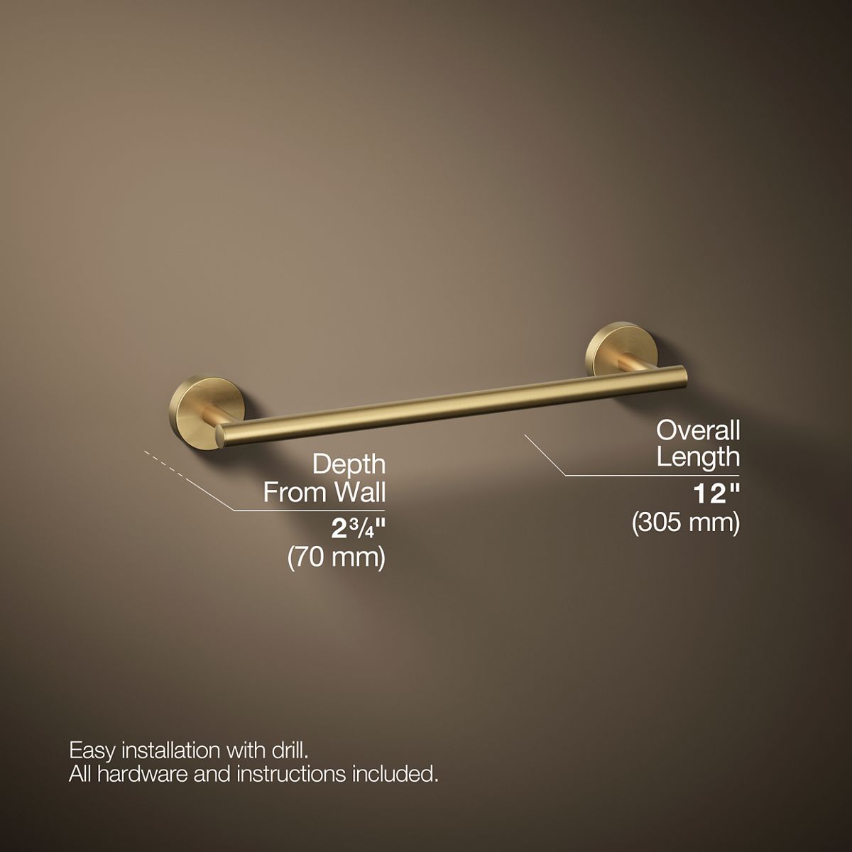 Elate® 12" towel bar