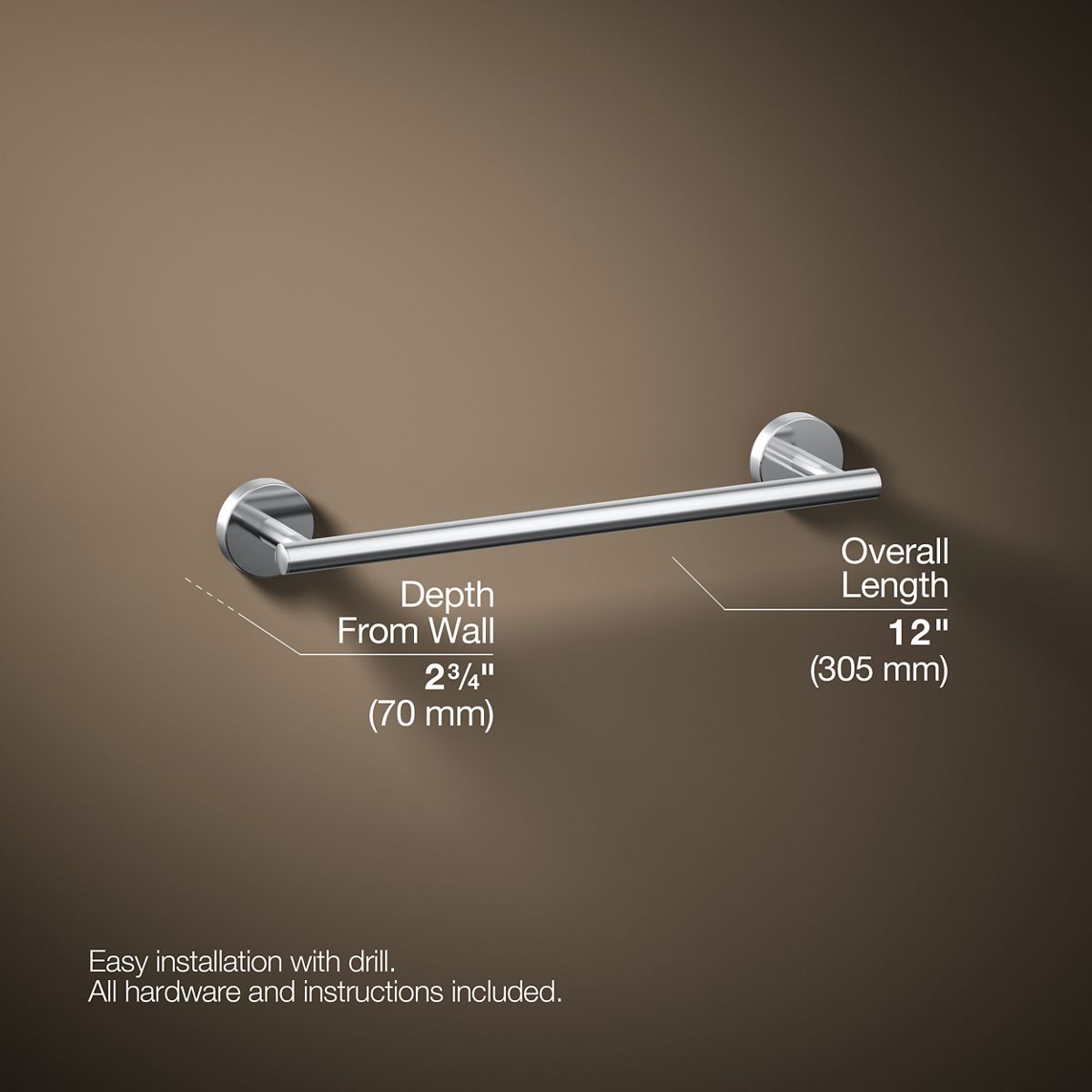 Elate® 12" towel bar