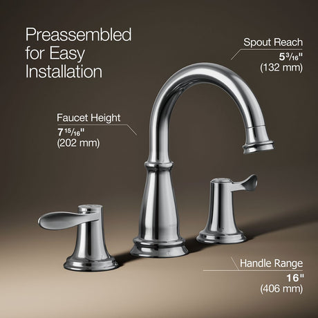 Bellera® Widespread bathroom sink faucet, 0.5 gpm