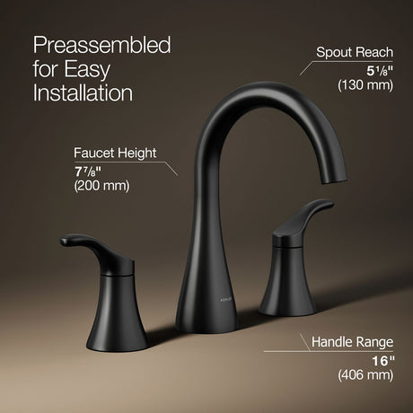 Simplice® Widespread bathroom sink faucet, 0.5 gpm