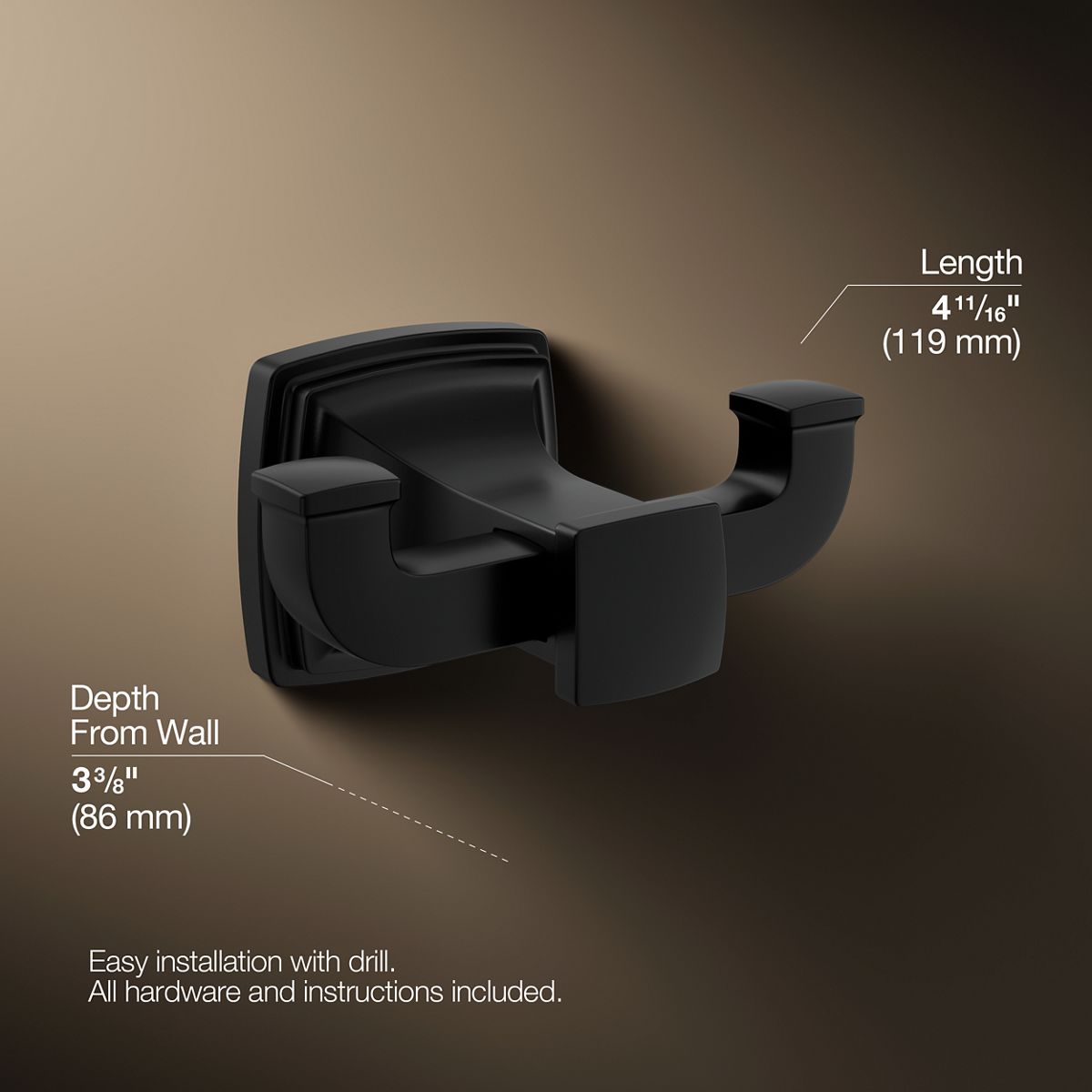 Riff® Double robe hook