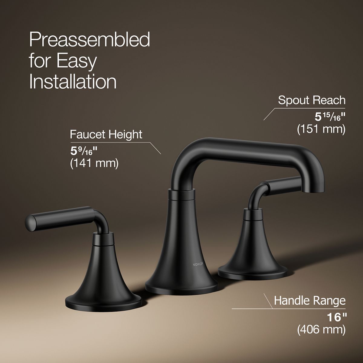 Tone™ Widespread bathroom sink faucet, 0.5 gpm