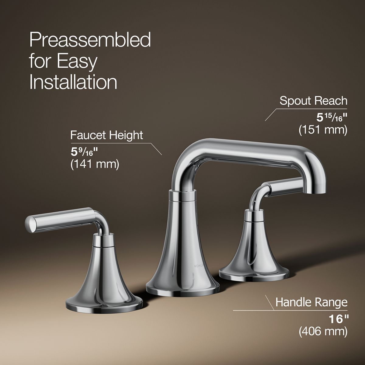 Tone™ Widespread bathroom sink faucet, 0.5 gpm