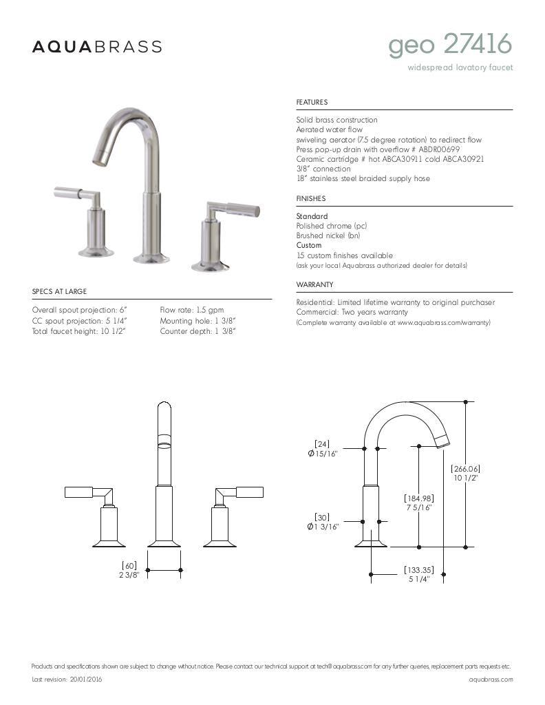Widespread lavatory faucet