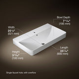 Vox® 35-1/2" rectangular vessel bathroom sink