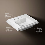 Tresham® 24" square pedestal bathroom sink