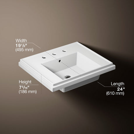 Tresham® 24" square pedestal bathroom sink