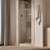 Components™ 27-5/8"-28-3/8" W x 71-5/8" H pivot shower door with 3/8"-thick Crystal Clear glass