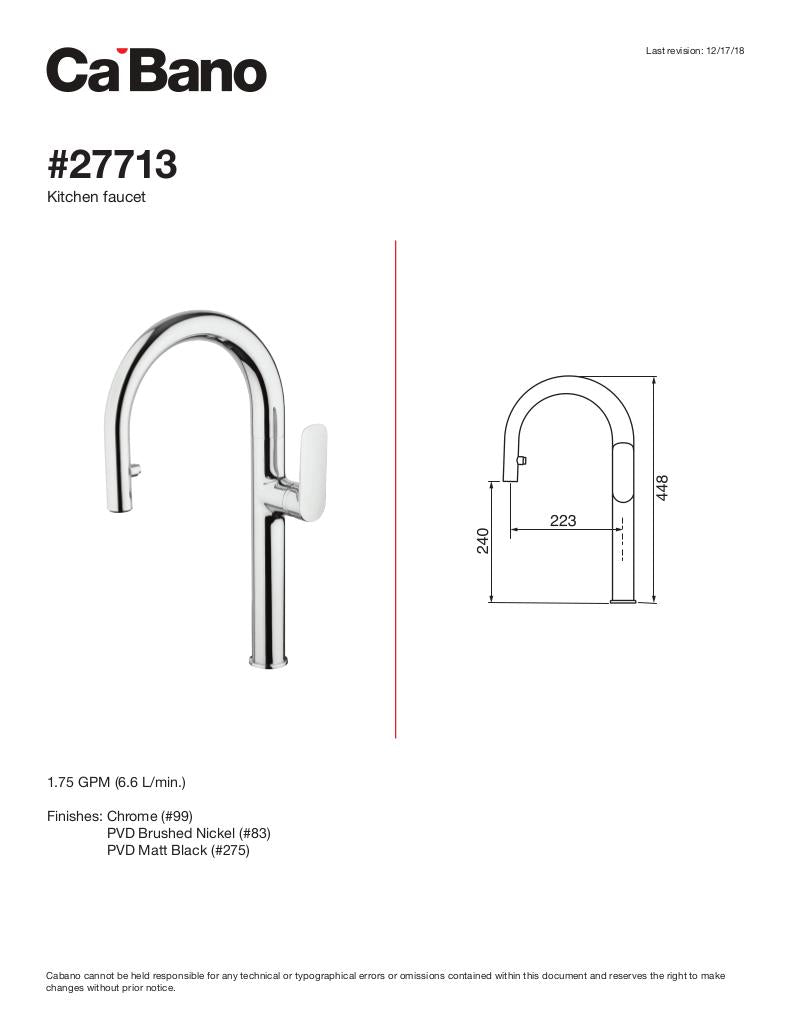Pull-down kitchen faucet