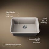 Cairn® 27-1/2" undermount single-bowl kitchen sink
