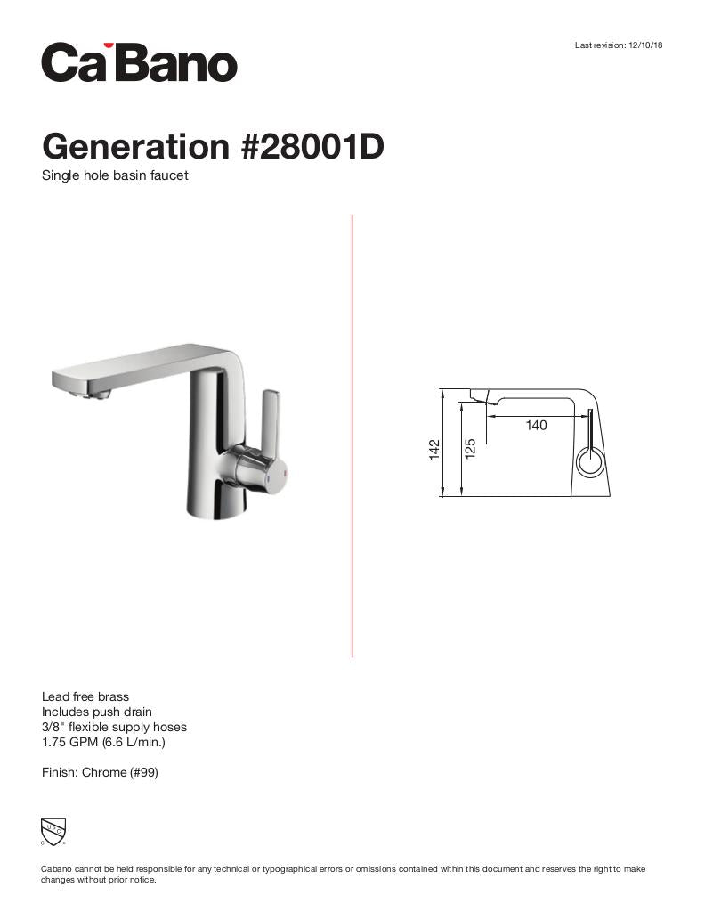Single hole basin faucet