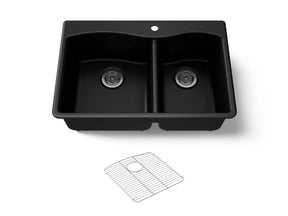 Kennon® 33" top-/undermount double-bowl kitchen sink