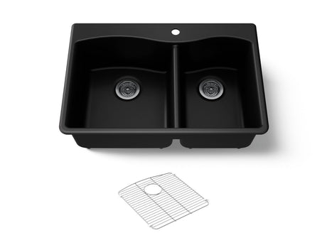 Kennon® 33" top-/undermount double-bowl kitchen sink