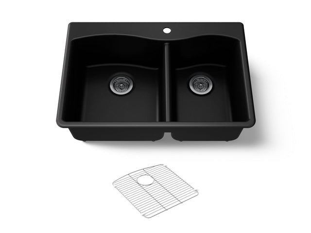 Kennon® 33" top-/undermount double-bowl kitchen sink