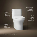 Spacity® One-piece compact elongated toilet with skirted trapway, 1.28 gpf