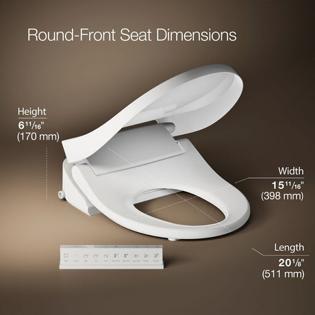 PureWash® E815 Round-front bidet toilet seat with remote control