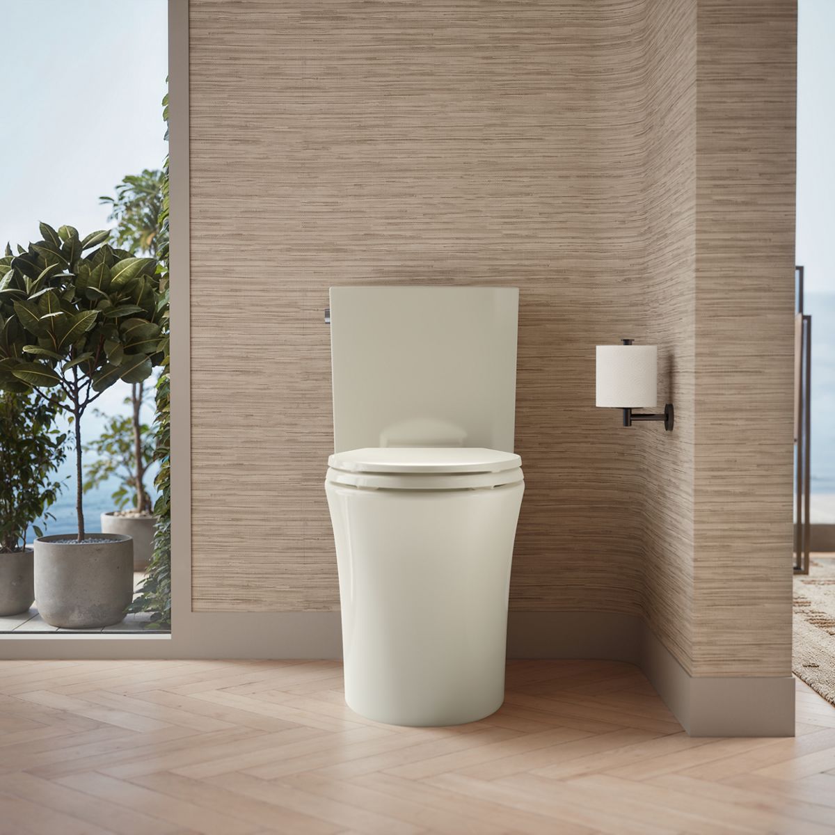 Veil® Elongated toilet bowl with skirted trapway