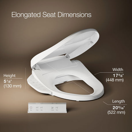 PureWash® E725 Elongated bidet toilet seat with remote control