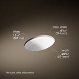 Serif® 20-3/4" oval undermount bathroom sink, no overflow