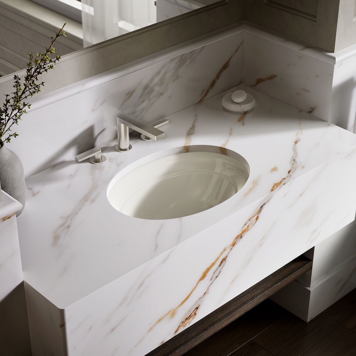 Serif® 20-3/4" oval undermount bathroom sink, no overflow