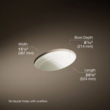 Serif® 20-3/4" oval undermount bathroom sink, no overflow