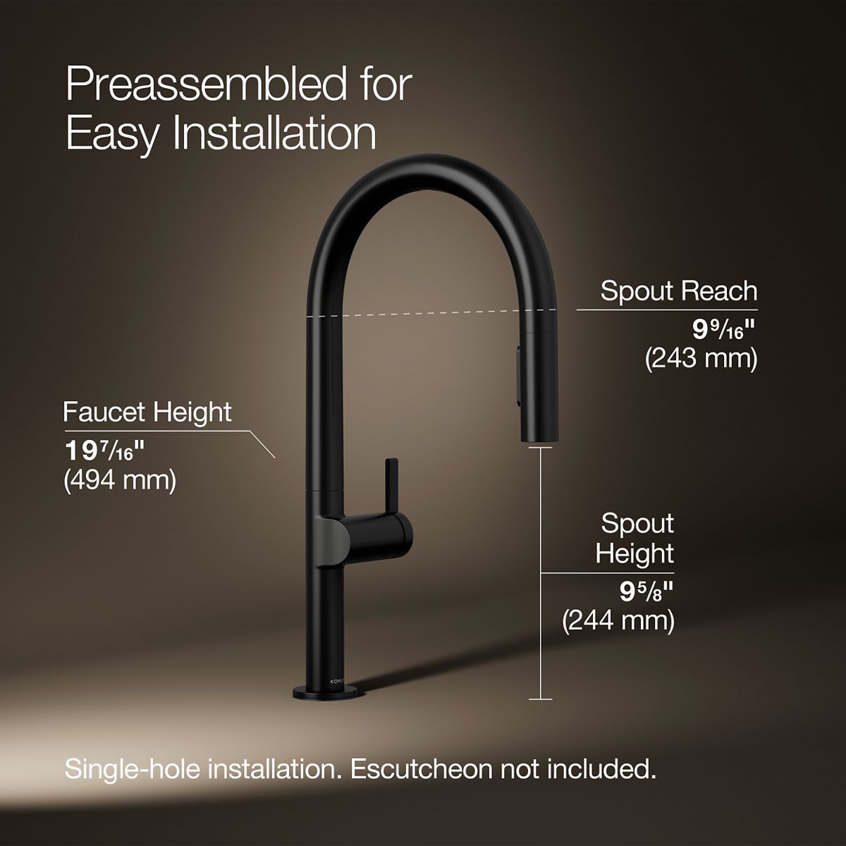 Components® Touchless pull-down kitchen sink faucet with two-function sprayhead