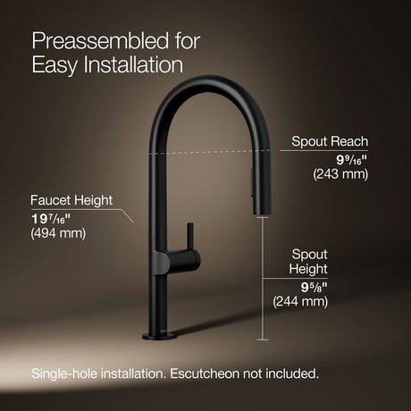 Components® Touchless pull-down kitchen sink faucet with two-function sprayhead