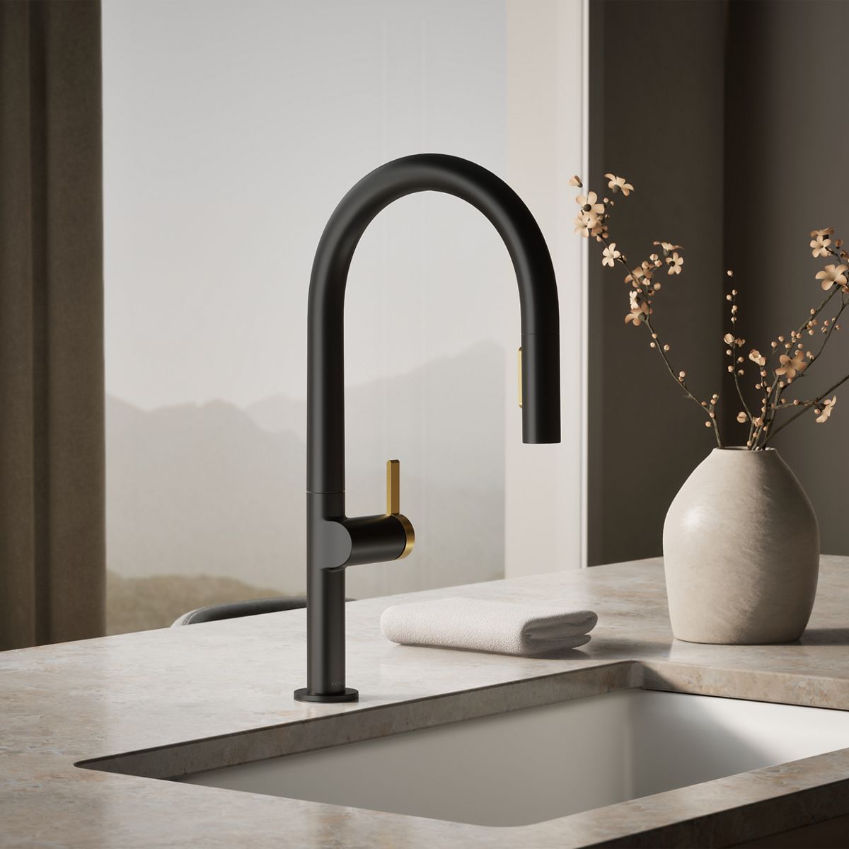 Components® Touchless pull-down kitchen sink faucet with two-function sprayhead