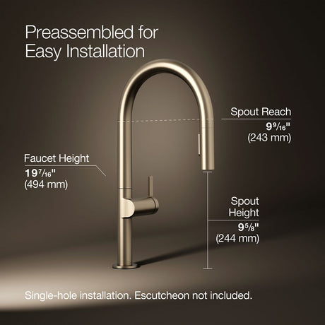 Components® Touchless pull-down kitchen sink faucet with two-function sprayhead
