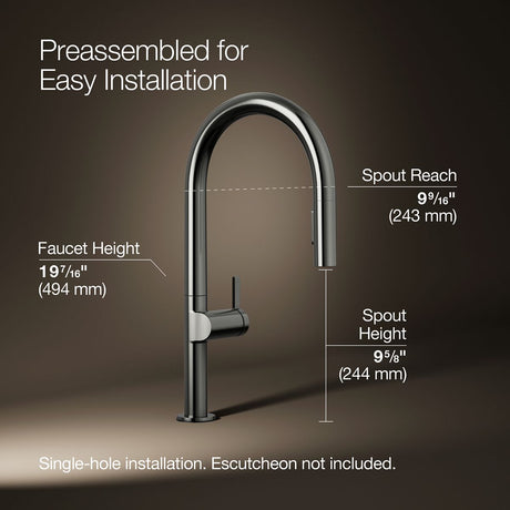 Components® Touchless pull-down kitchen sink faucet with two-function sprayhead