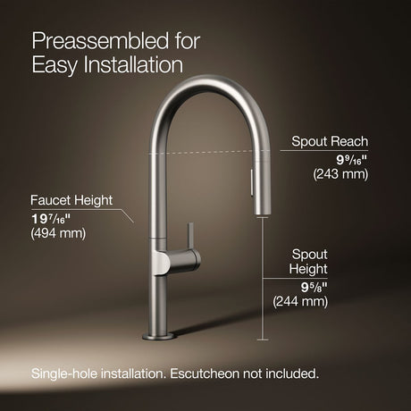 Components® Touchless pull-down kitchen sink faucet with two-function sprayhead