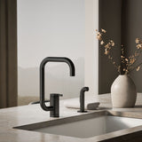 Components® Single-handle kitchen sink faucet with two-function extended-reach spout and side sprayer