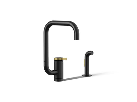 Components® Single-handle kitchen sink faucet with two-function extended-reach spout and side sprayer